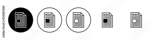 Newspaper icon set. news paper vector sign