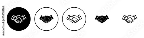 Handshake icon set. business handshake. contact agreement
