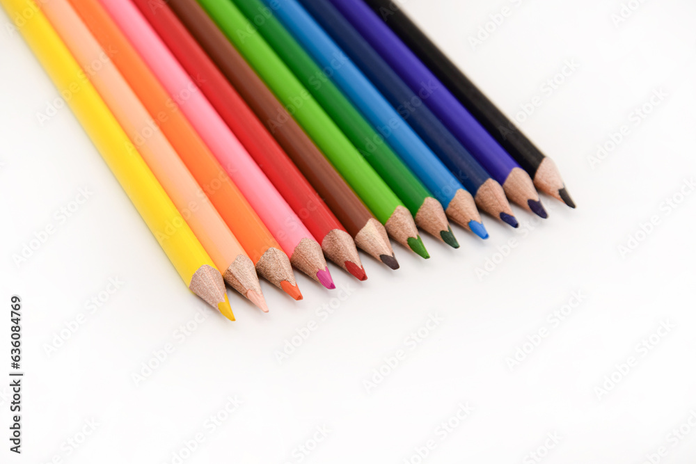 Lápices de colores perspectiva diagonal Lápices de colores perspectiva diagonal