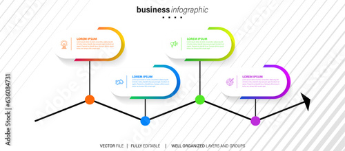 4 steps or list diagram, button infographic element vector, layout element template for presentation, banner, report, annual, website, etc
