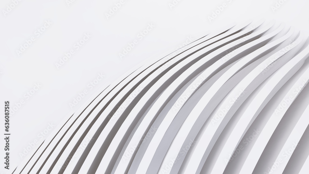 Fototapeta premium Abstract Curved Shapes. White Circular Background.