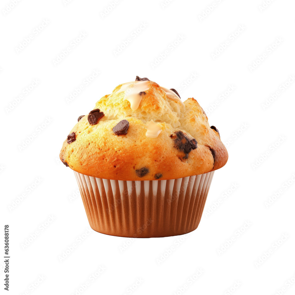 Solitary muffin against transparent background Solitary muffin against transparent background