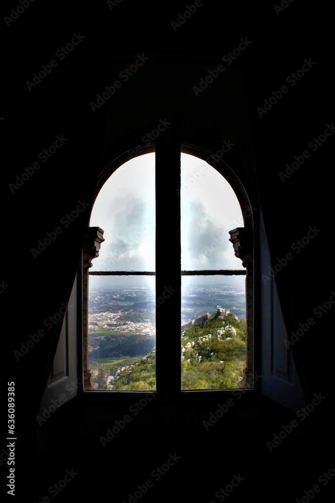 Beautiful Scenery View from National Palace of Pena, Sintra, Portugal