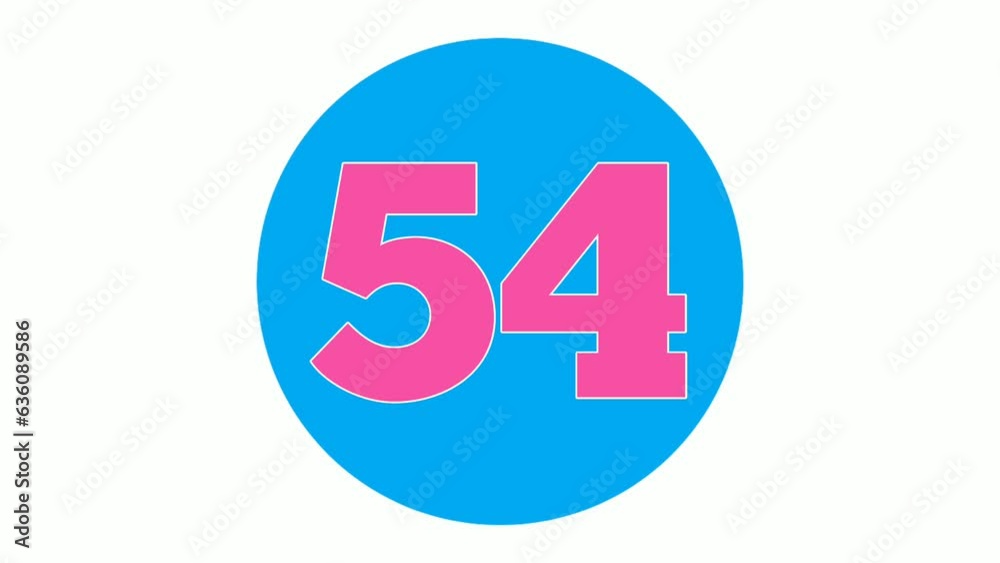 Number 54 fifty four sign symbol animation motion graphics on white background,4k cartoon video number for video elements Number 54 fifty four sign symbol animation motion graphics on white background,4k cartoon video number for video elements