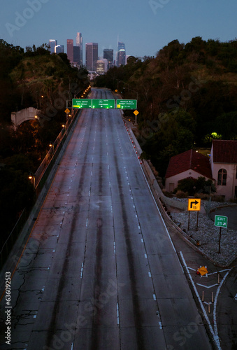 Los Angeles Freeway at Night  photo