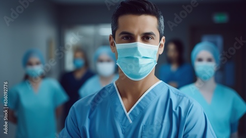 team surgeon in hospital. generative ai