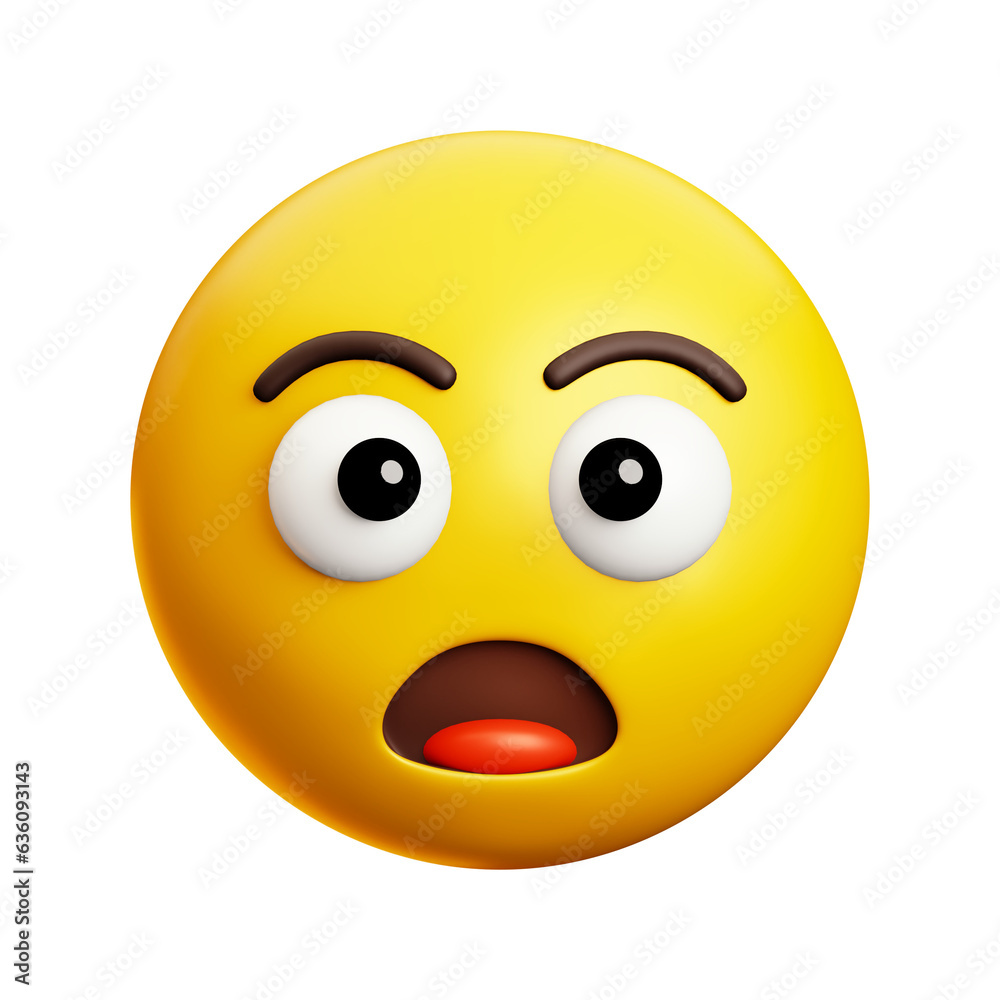 Disbelief, Surprise emoji, 3d style emoticon