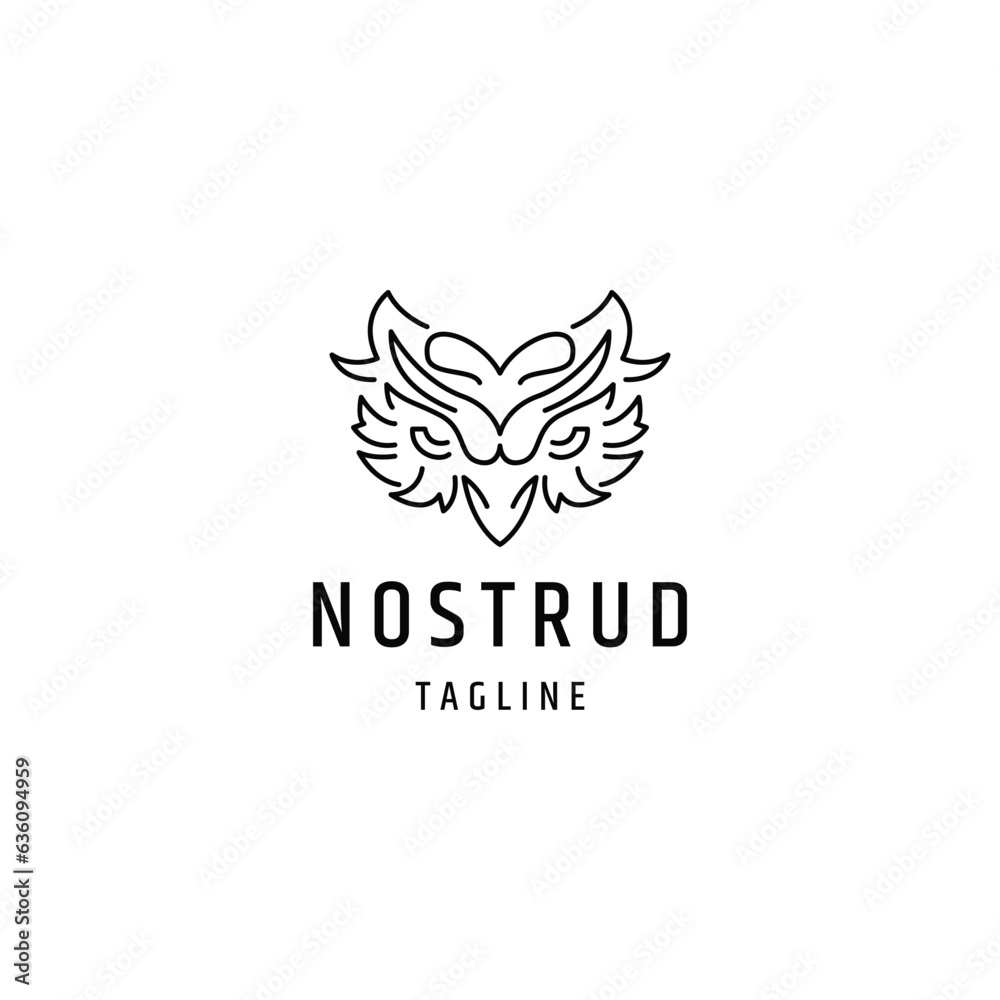 Obraz premium Owl head logo design vector template