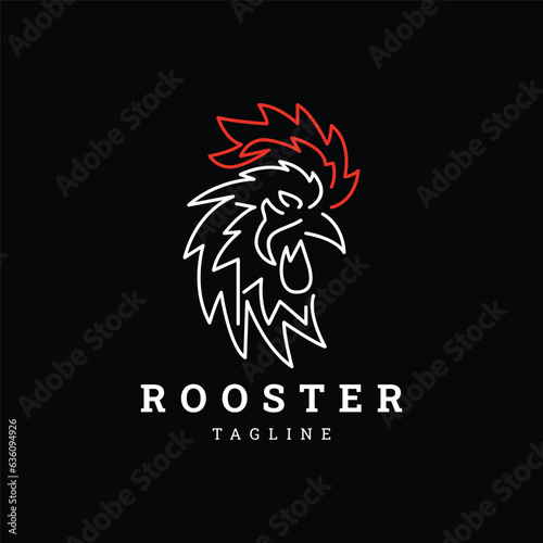 Rooster head logo icon design template