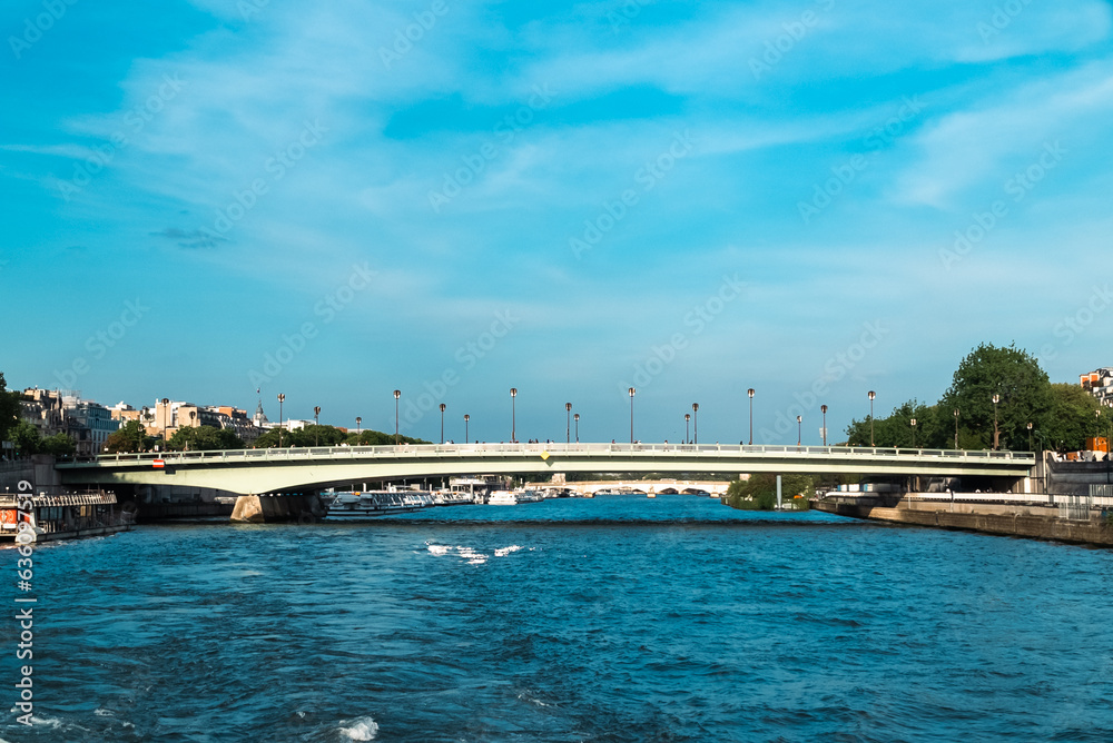 Paris, France. April 22, 2022: The Alma Bridge is located in Paris, it crosses the Seine River.