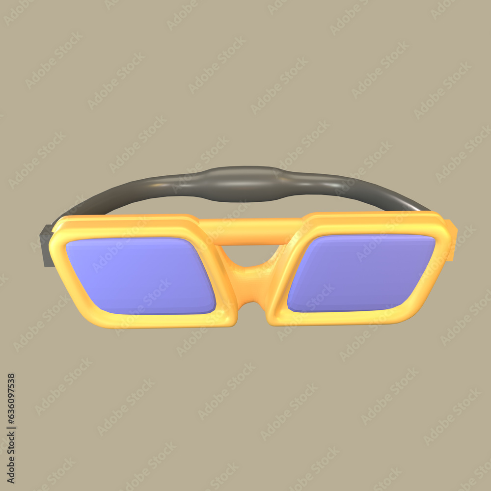 3D icon safety goggles rendered isolated on the colored background 3D icon safety goggles rendered isolated on the colored background