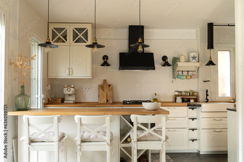 Before and after cooking and cleaning kitchen