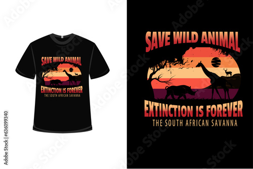 Wild Animal Retro Vintage T Shirt Design
