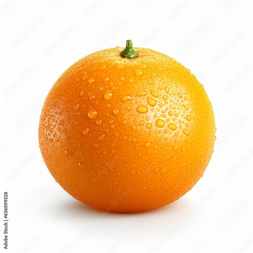 Generative AI : fresh orange isolated on white background Generative AI : fresh orange isolated on white background