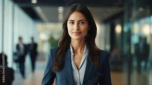 professional woman working on her laptop in a modern office