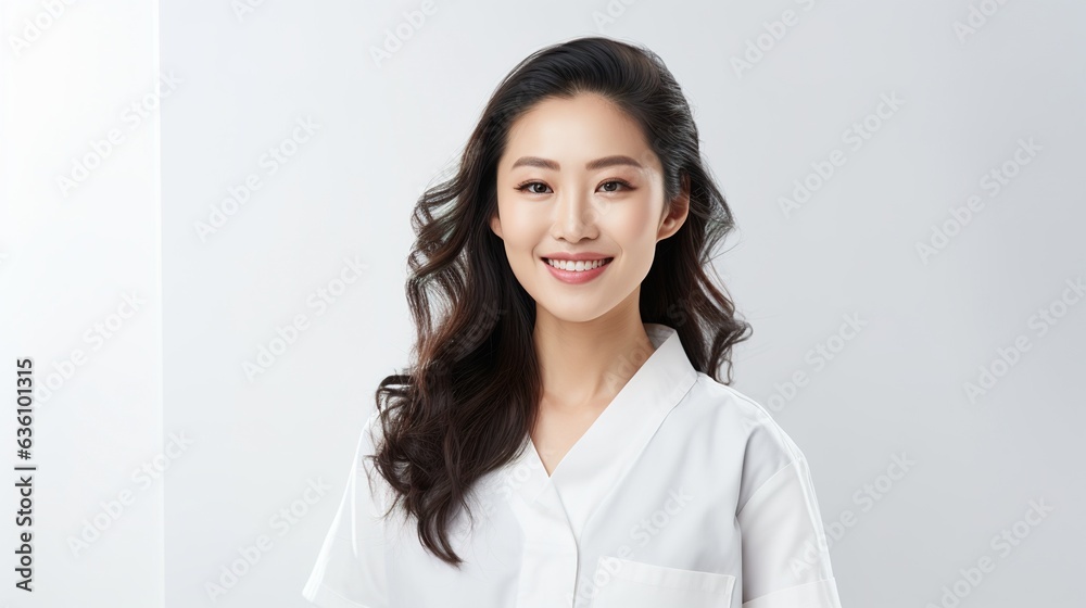 portrait of a female doctor on white background. generative ai portrait of a female doctor on white background. generative ai