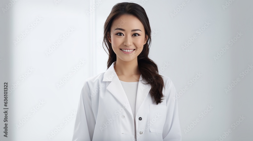 portrait of a female doctor on white background. generative ai portrait of a female doctor on white background. generative ai