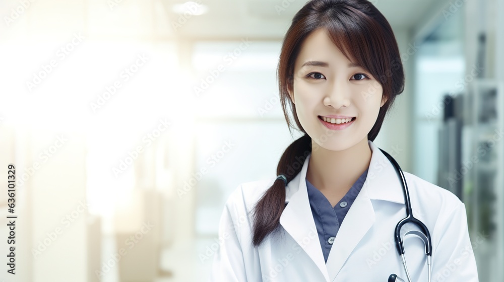 portrait of a female doctor on white background. generative ai portrait of a female doctor on white background. generative ai