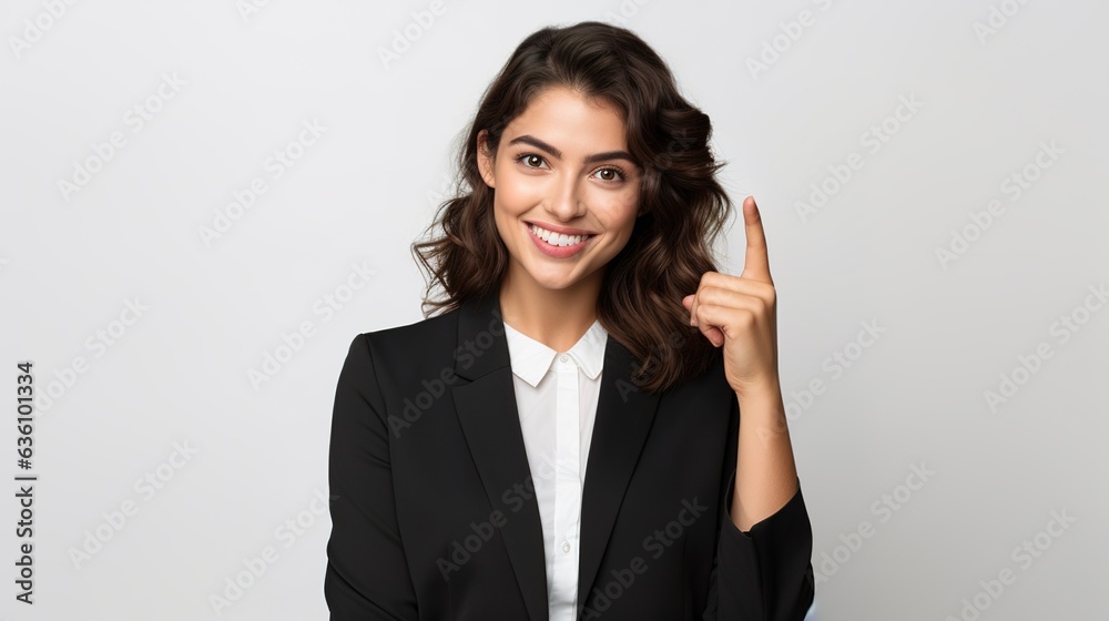 portrait of a business woman and idea thinking on white. generative ai portrait of a business woman and idea thinking on white. generative ai