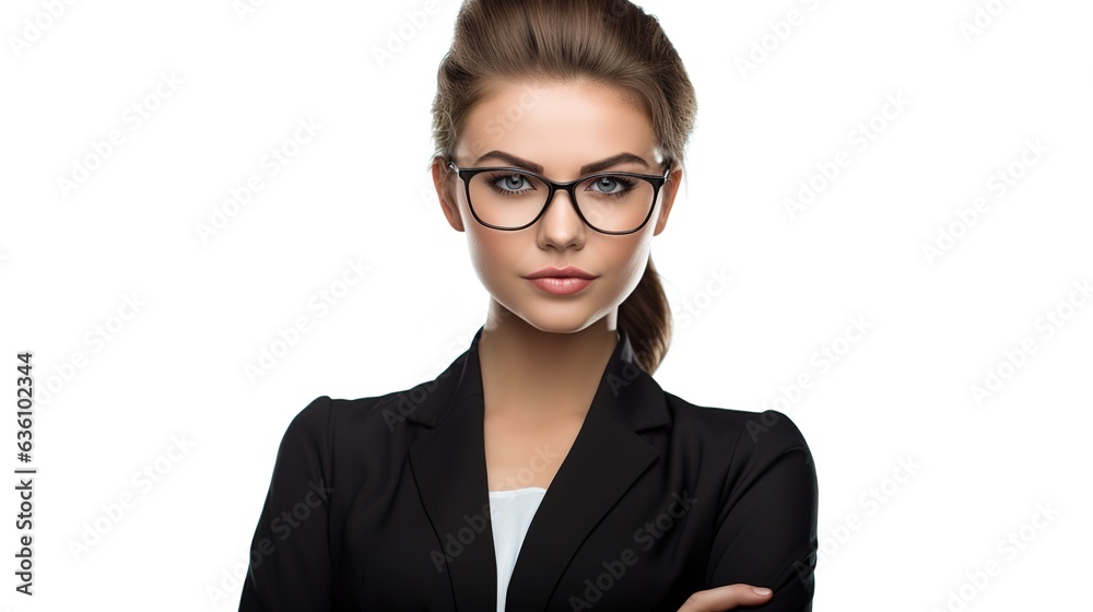 portrait of a businesswoman on white background. generative ai
