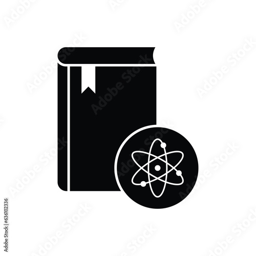 Book and atom icon design. science book icon, isolated on white background. vector illustration