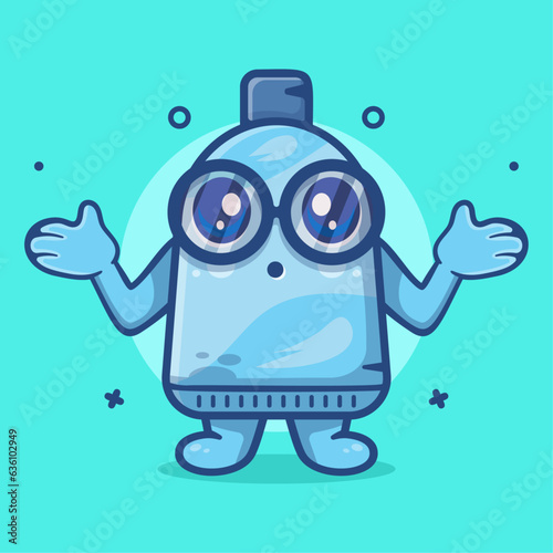 cute toothpaste tube character mascot with confused gesture isolated cartoon in flat style design