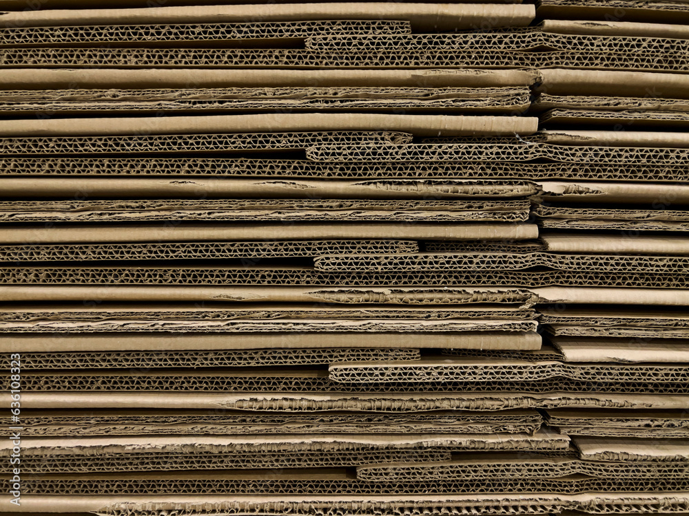 Stack of Cardboard Boxes background in Warehouse shipping Facility