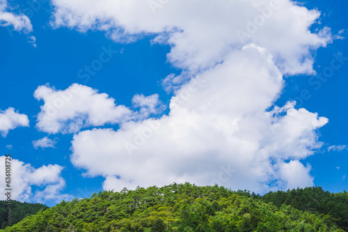 夏の青空と新緑の山 © kikisora