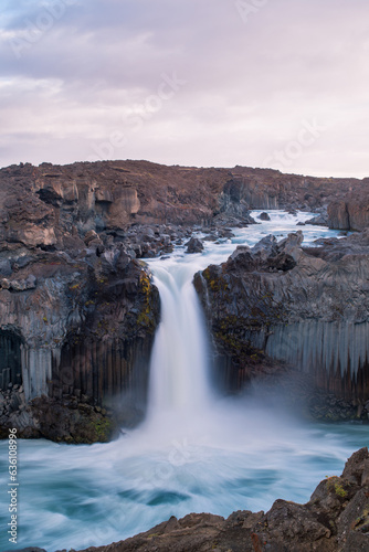 The majestic and powerful waterfall of Aldeyjarfoss in Iceland photo