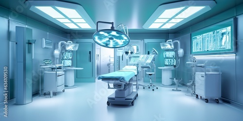 Minimalistic design Interior of operating room in modern clinic. 