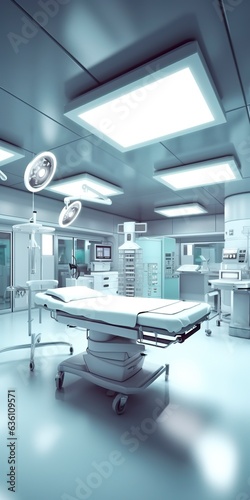 Modern equipment in operating room. Medical devices for neurosurgery. 