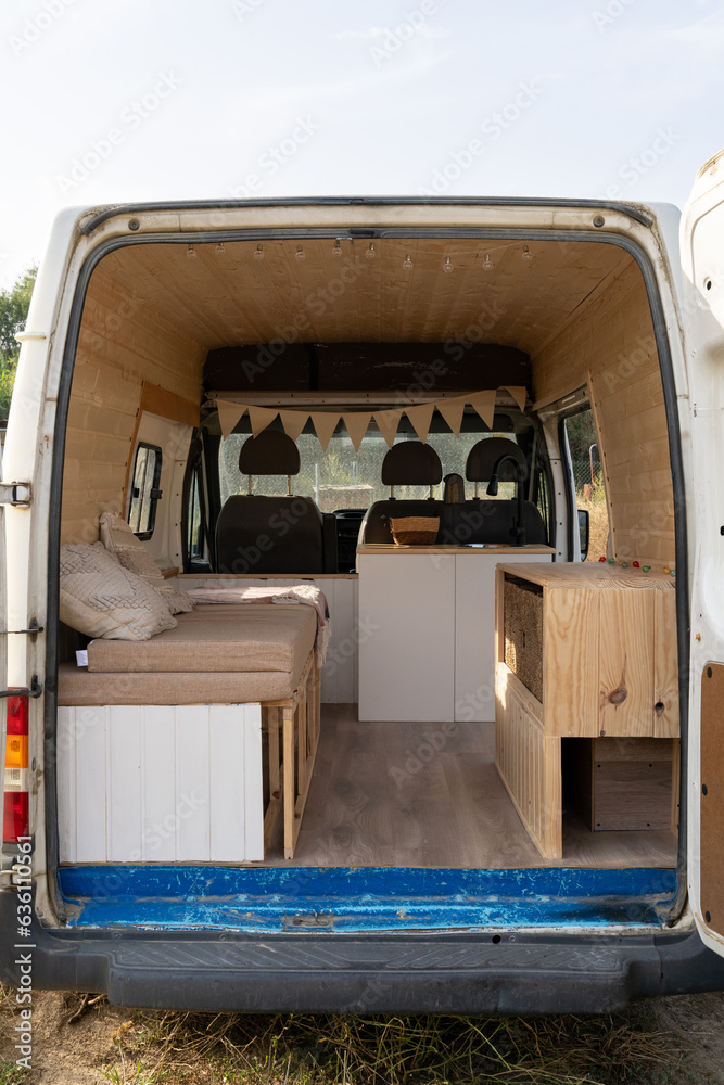 Before and after converting camper van Before and after converting camper van
