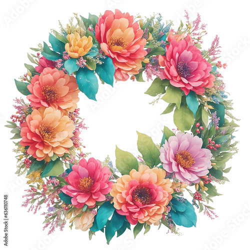 Flower bouquet wreath