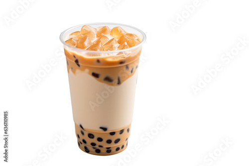 Milk Tea with topping isolated on white transparent background PNG