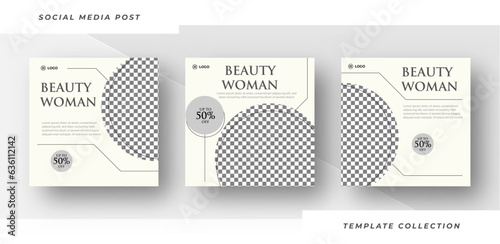 Cosmetics beauty women  products or skincare social media Set of editable templates for Instagram post, 