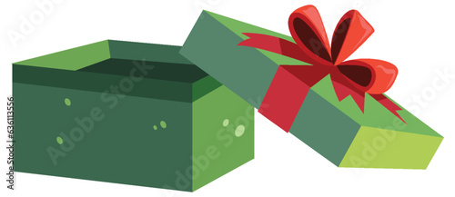 Green Gift Box with Open Lid