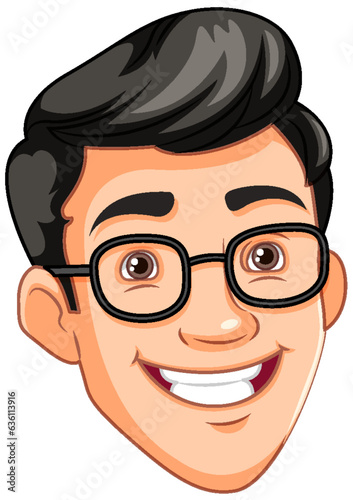 Man wearing glasses smiling head