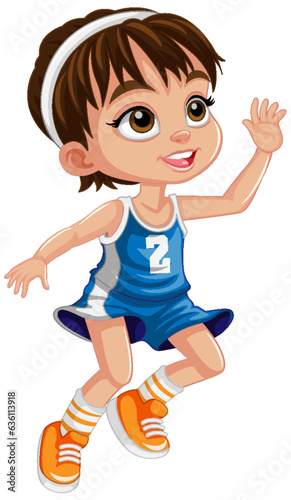 Cute basketball player cartoon character