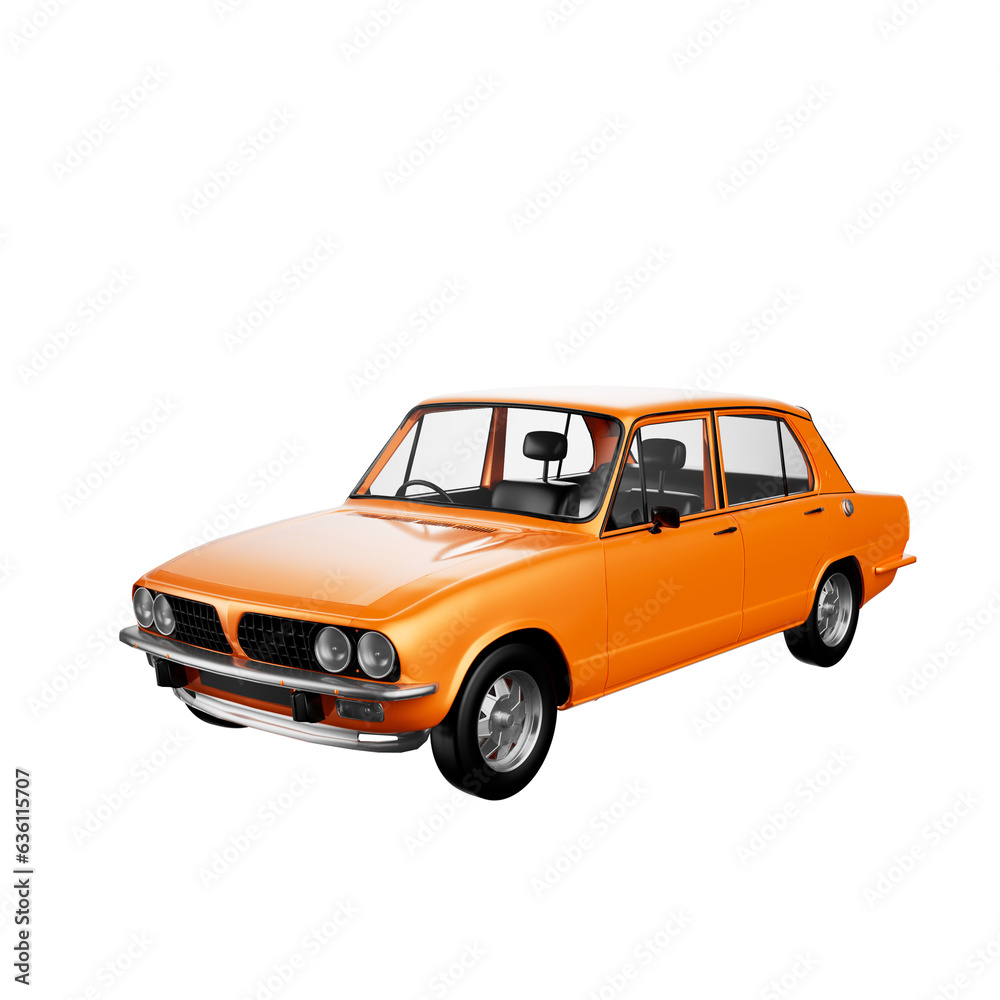 3D Old Car Illustration Pack