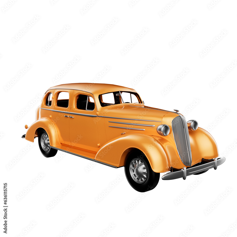 3D Old Car Illustration Pack