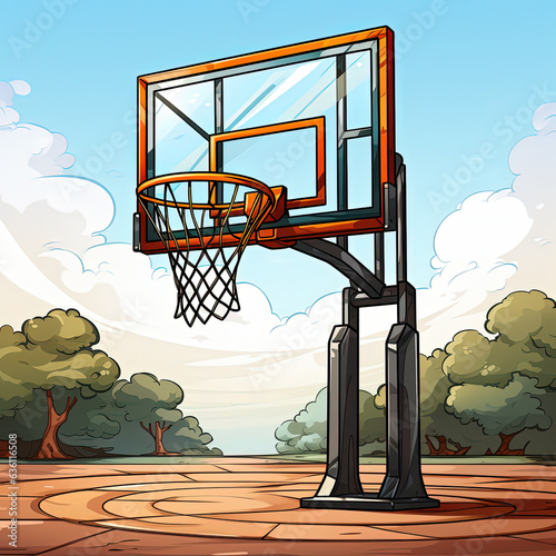 Basketball clipart - cartoon basketball hoop