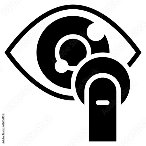 contact lens focus eye care health solid glyph