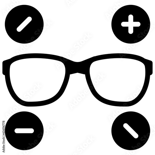 test eye glasses health care solid glyph