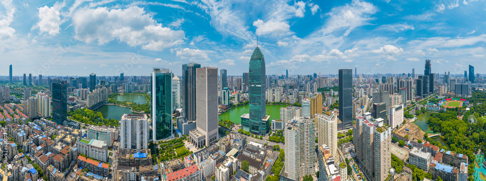 Fototapeta premium Wuhan CBD landmark skyline scenery