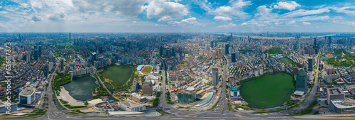 Wuhan CBD landmark skyline scenery