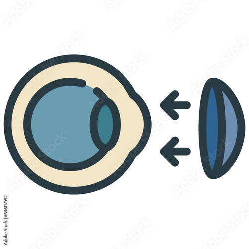 contact lens medical health eye care filled outline