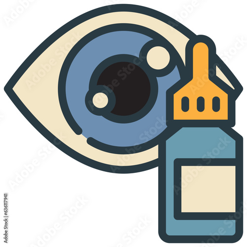 eye drop care health drug filled outline