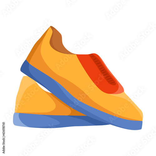 Side view of sport shoes vector illustration. Cartoon drawing of shoes for women, sneakers isolated on white background. Footwear, fashion concept