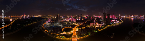 Wuhan Yangtze River and Han River on the four banks of the city landmark skyline scenery