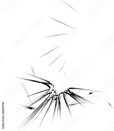 A radiant shift framed by the finest strokes moving along a swirling path. Corner edging. Vector.